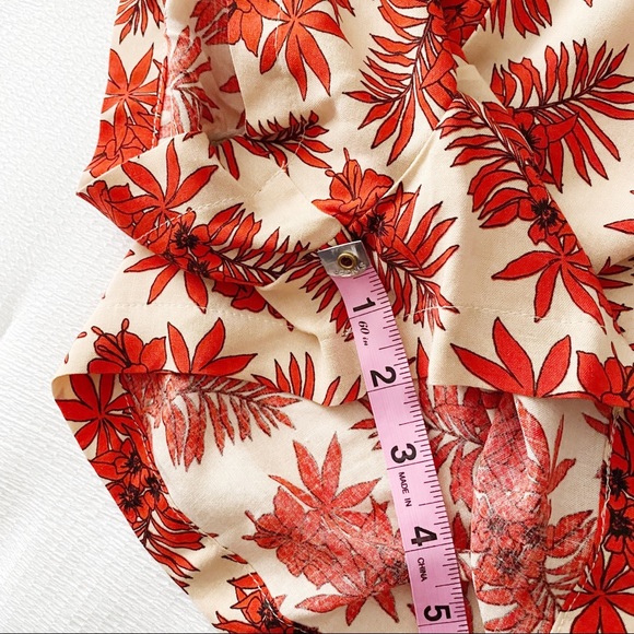 PRICE FIRM - Topshop Red Tropical Print Halter Romper - Picture 6 of 13